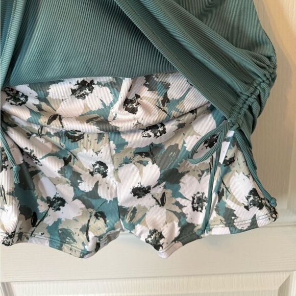 Summer Mae Ribbed Maternity Two-Piece Swimsuit Tankini Silhouette Bloom 8 NWT - Picture 4 of 14